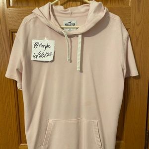 Short Sleeve Tee With Hoodie, Drawstrings, and Pocket